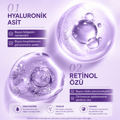 Silindir Masajlı Boyun Kremi Kolajen ve Hyaluronik Asit | Boynu Sıkılaştırır, Kırışıklıkları ve Çift Çeneyi Azaltır