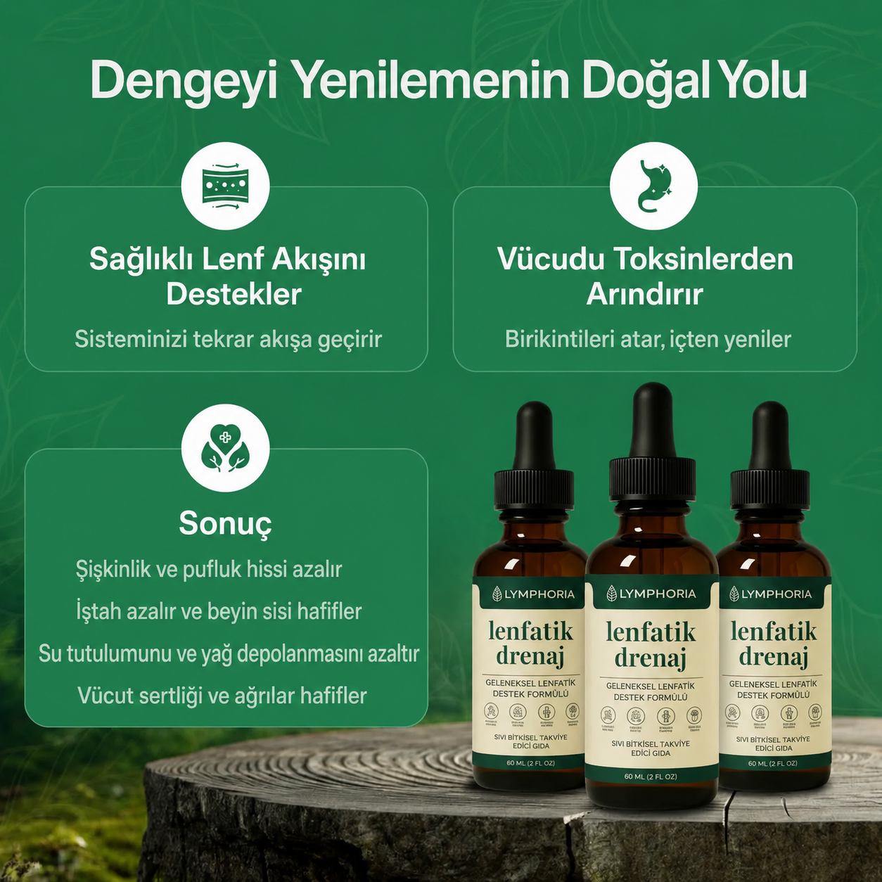 16 gün veya daha kısa sürede hafiflik hissi ve şişliğin azalması.